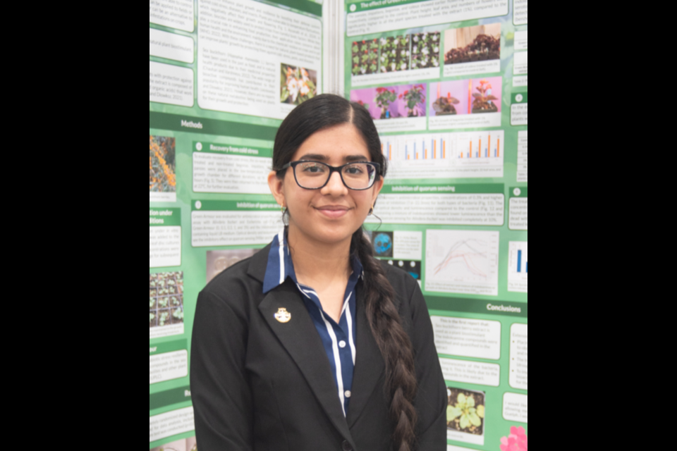 Roocha Shukla was awarded the Senior Gold Medal – Challenge Award for Best in Division for Agriculture as well as the Youth Can Innovate Award at the 2024 Canada Wide Science Fair in Ottawa. 