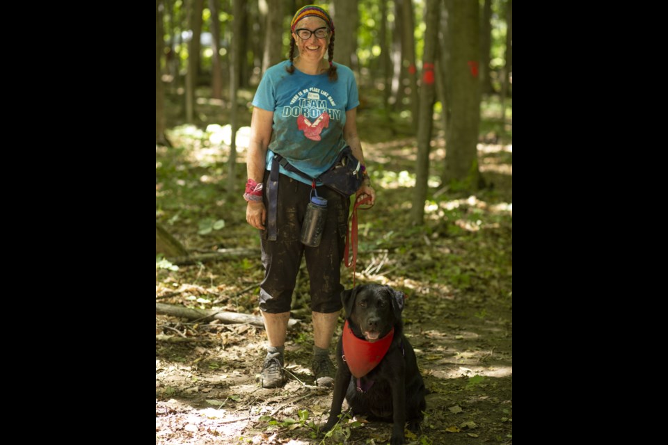 Sara Faulhafer and her two-year-old black lab, Millie are set to participate in their second Ruff Mudder canine obstacle adventure in June. 