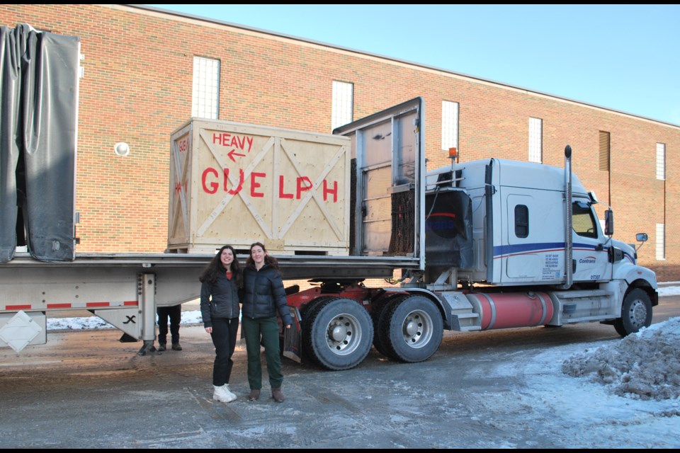 U of G Great Northern Concrete Toboggan Race Team co-captains, Adele Pinsonneault and Emma Sanderson get ready to race in Montreal from Jan. 22 to 25th. 
