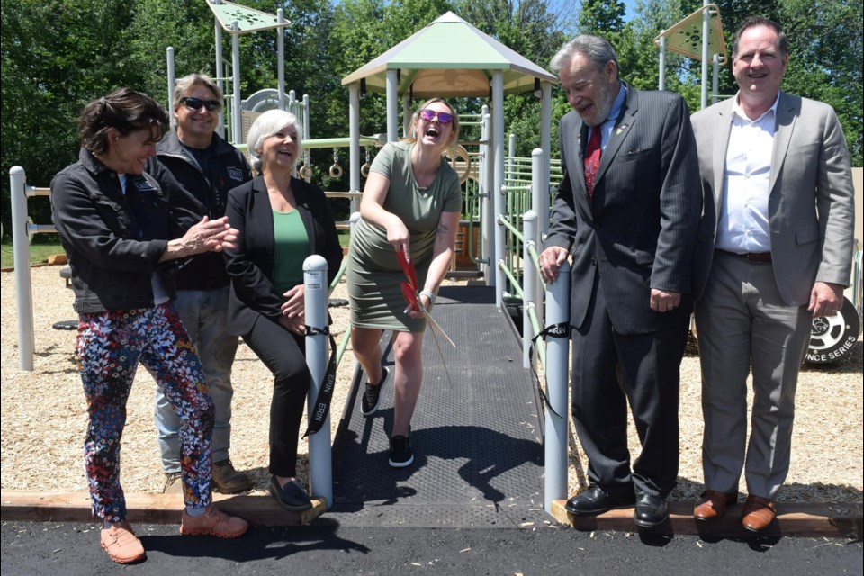 The Carberry Park Playground unveiling with members of council.