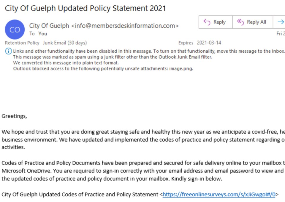 20210212 Scam email City of Guelph