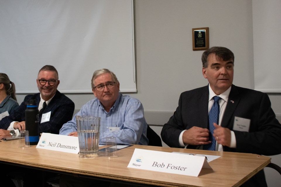 Centre Wellington mayoral candidates, from the left, Shawn Watters, Neil Dunsmore and Bob Foster.