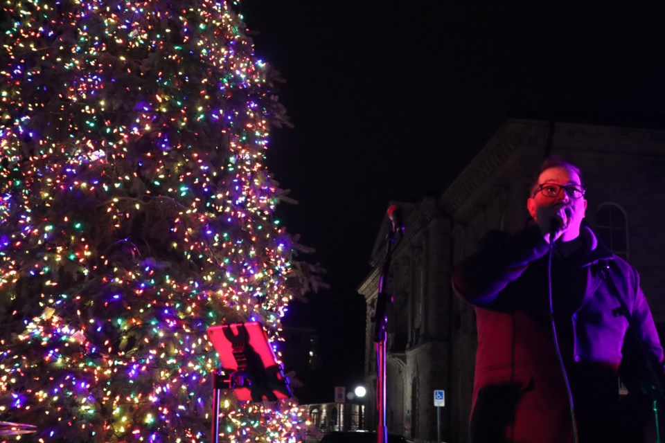 Mayor Cam Guthrie right after the tree was lit.