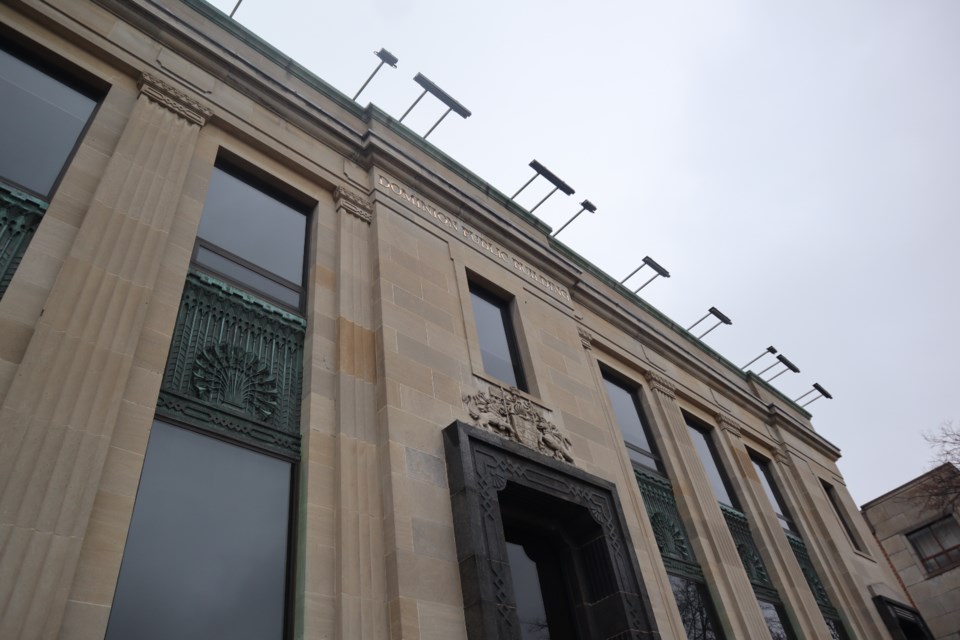 Outside the Dominion Building, one of the locations that was part of Doors Open Guelph on the weekend.