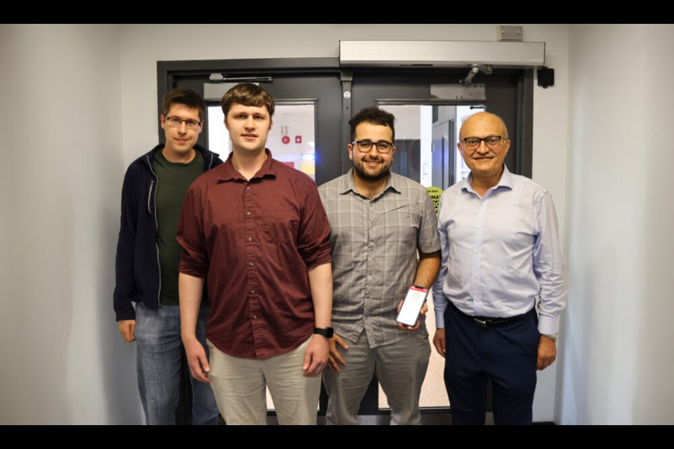 Smart Door Access System team members (From left to right) Steven French, Greg French, Zeyad Ghulam, Dr. Hussein Abdullah. 