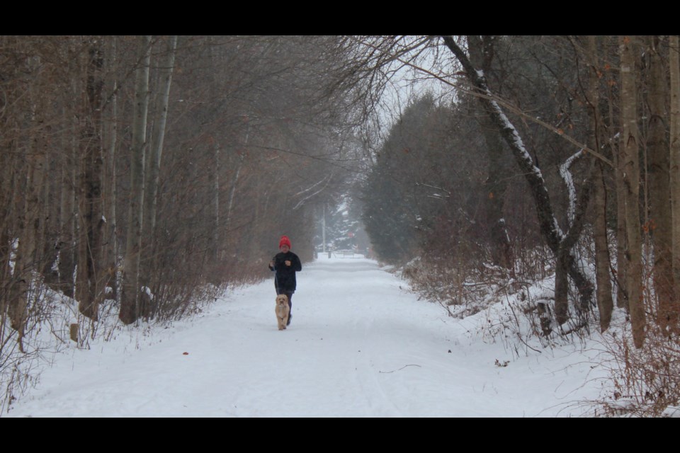 The trail is good for walkers (and their furry friends) year-round.