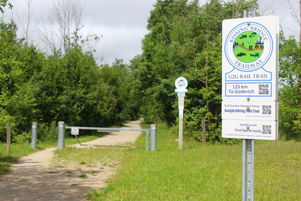 The head of the Kissing Bridge Trail sits north of Guelph, at Silvercreek Parkway, and is part of the Guelph to Goderich Trail.