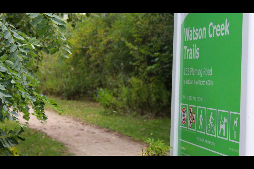 The Watson Creek Trail is a 1.5 km trail system in the city's east end.