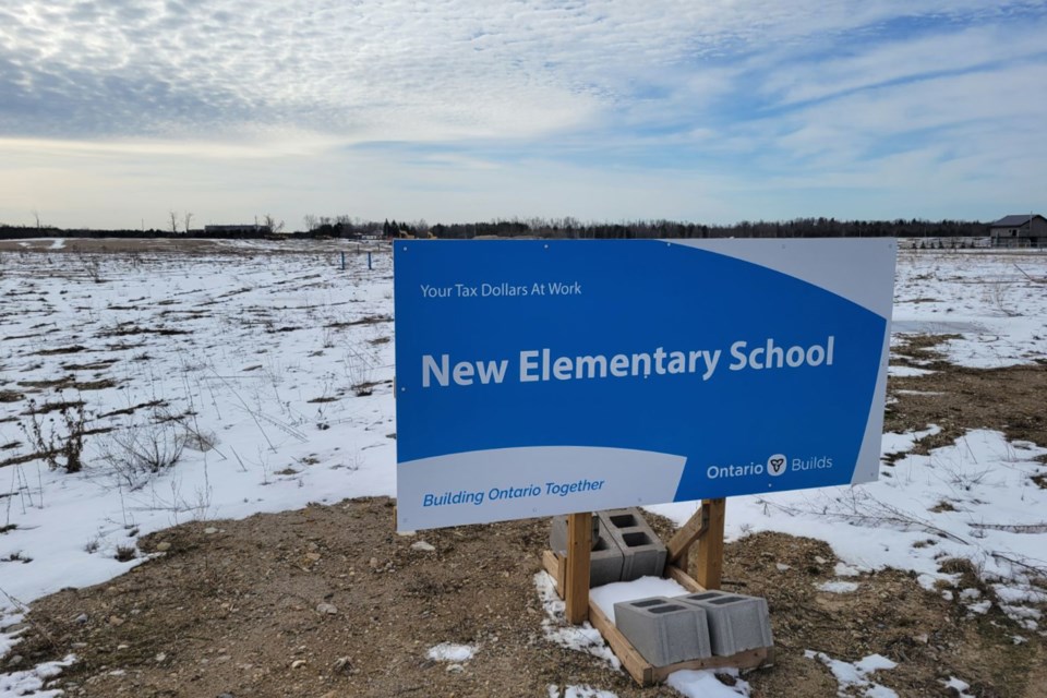 Site of the new Centre Wellington elementary school in Fergus at Kirvan Street and Elliot Avenue East.