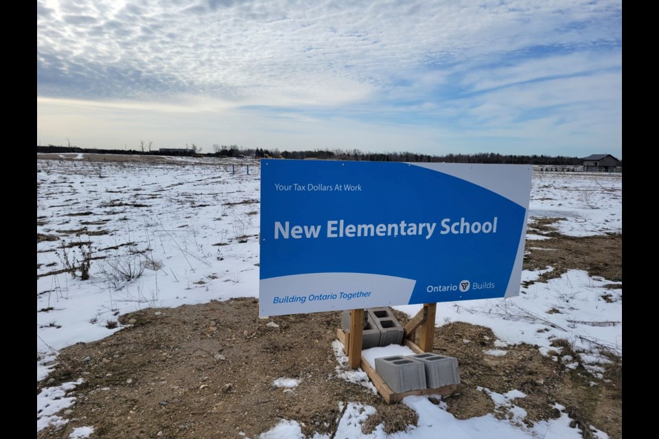 Site of the new Centre Wellington elementary school in Fergus at Kirvan Street and Elliot Avenue East.