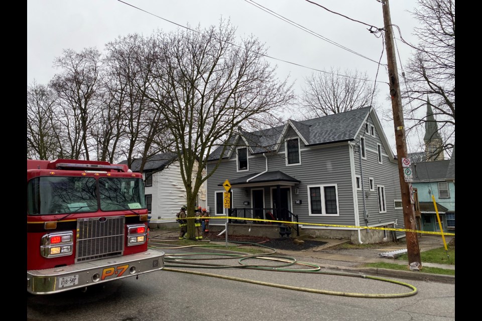 Fire at 114 Arthur St. on Thursday morning.