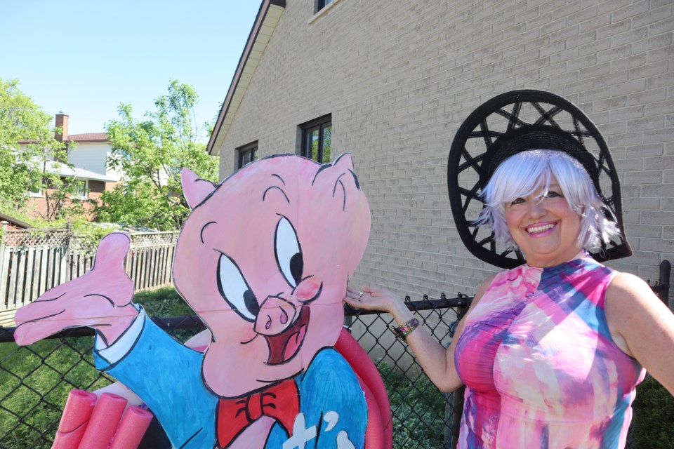 Dorothy Amey created a variety of characters from Looney Tunes, Teenage Mutant Ninja Turtles, and other cartoons to display outside her home on Grange Road.