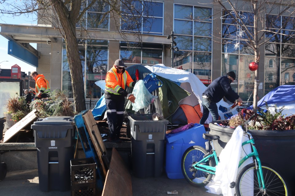 Bicycles, and a variety of other items were at the encampment.