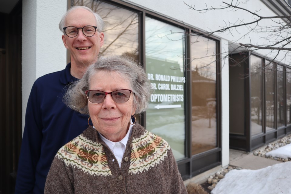 Longtime couple and optometrists Ronald Phillips and Carol Dalziel 