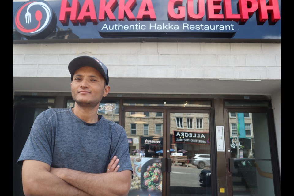 Hakka Guelph owner Suresh Karki outside his restaurant at 20 Wyndham St.