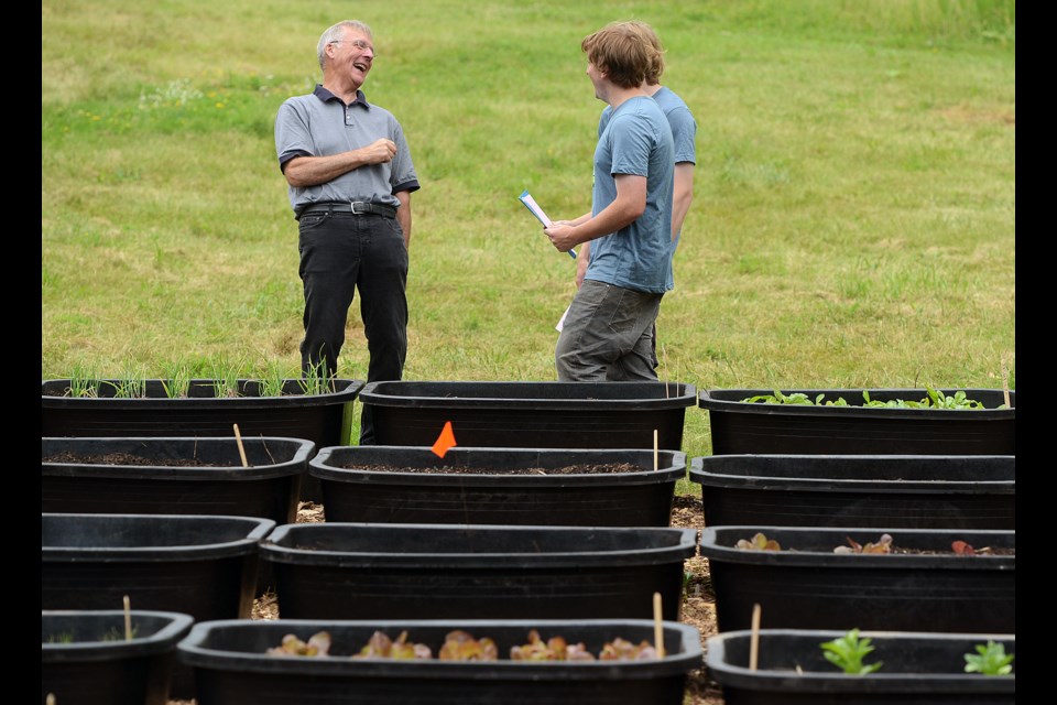 Sharing a laugh during a tour of the Guelph Youth Farm during its grand opening Friday, July 7, 2017. Tony Saxon/GuelphToday