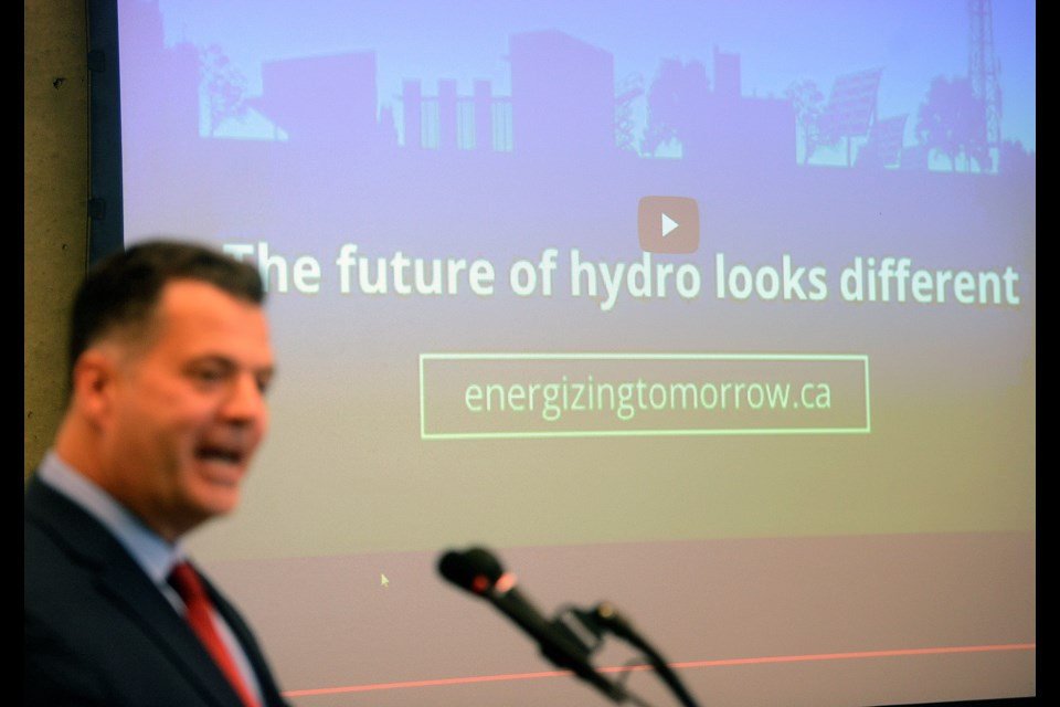 Alectra CEO Brian Bentz speaks at a news conference announcing merger talks between Electra and Guelph Hydro Tuesday, Oct. 18, 2017, at City Hall. Tony Saxon/GuelphToday