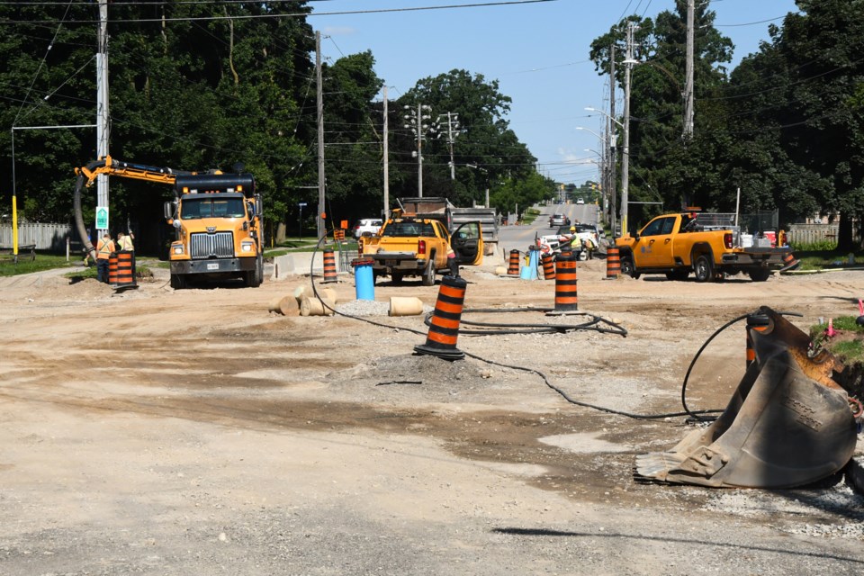 The intersection of College Avenue and Edinburgh Road is expected to re-open in late August.