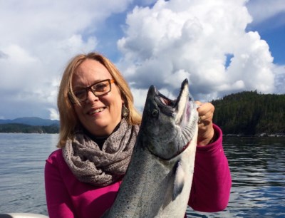 Anita Stewart and salmon 2016