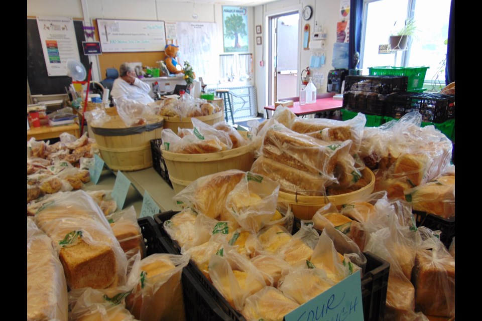 Selection of items available during last Sunday's Harvey's Free Bread Market.