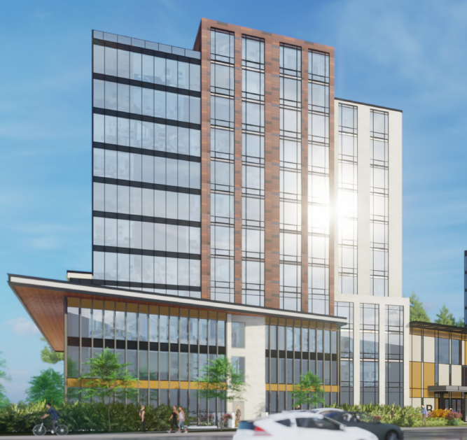 An artistic rendering of the project at 716 Gordon St., as seen from Gordon Street.