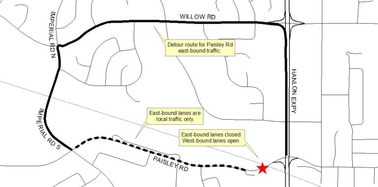 Lane Reductions And Closure For Paisley Road Guelph News 4984