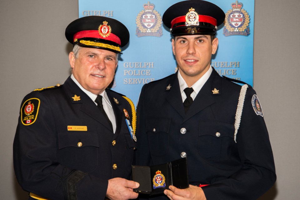 Constable Ryan Horvat and Constable Emily Richardson were sworn in to the Guelph Police Service