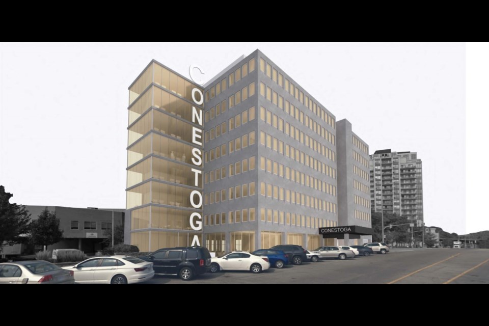 A rendering of what Conestoga College's new campus will look like at The Co-operators building on Macdonell Street.