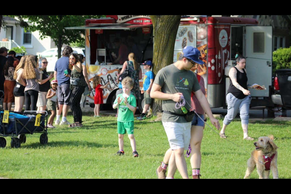 Residents lined up in front of eight different food trucks to get their hands on a Sunday evening meal at the Guelph Food Truck Picnic at Exhibition Park on Sunday.