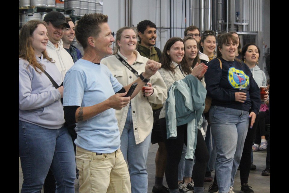 Cheering Beer Olympics participants on during the Welly Pin Party. The event celebrated Wellington Brewery's 39th birthday. The plan is to bring back the Welly Cask Fest for 2025.