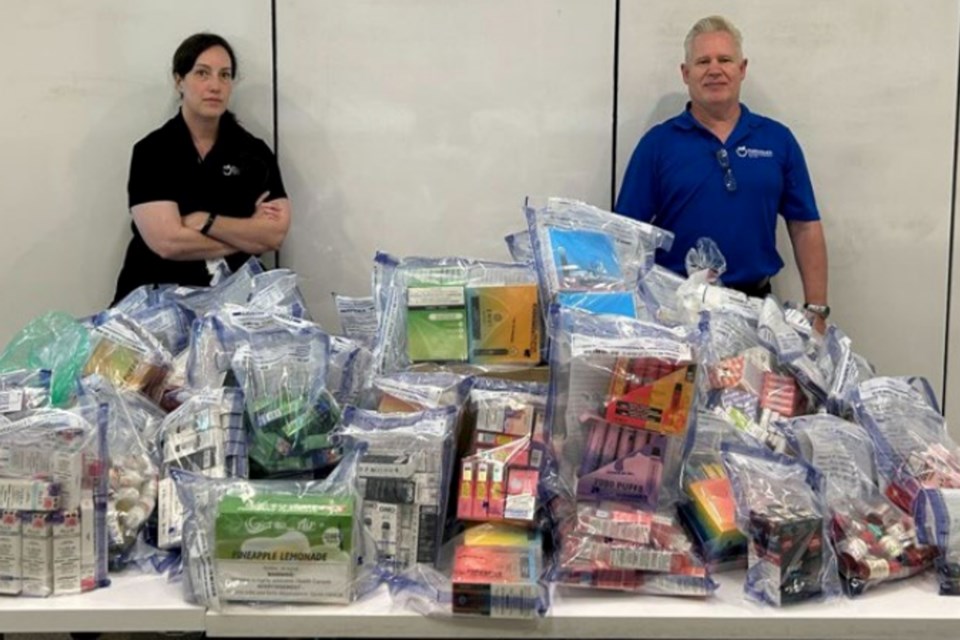 Nearly $45k worth of illegal vape products confiscated. From the WDG Public Health board tobacco and vape enforcement presentation at the Dec. 6 board meeting.