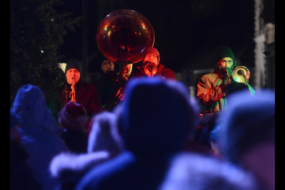 The Heavyweight Brass Band performs on stage. Tony Saxon/GuelphToday