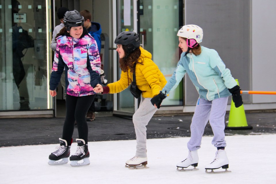 It may have been cold and windy, but there were lots of smiles on the Market Square ice rink this Saturday, with new and veteran skaters alike. 