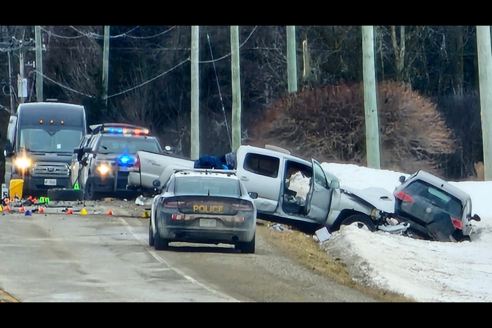 Fatal collision on Wellington Road 51 near Ariss Friday morning.