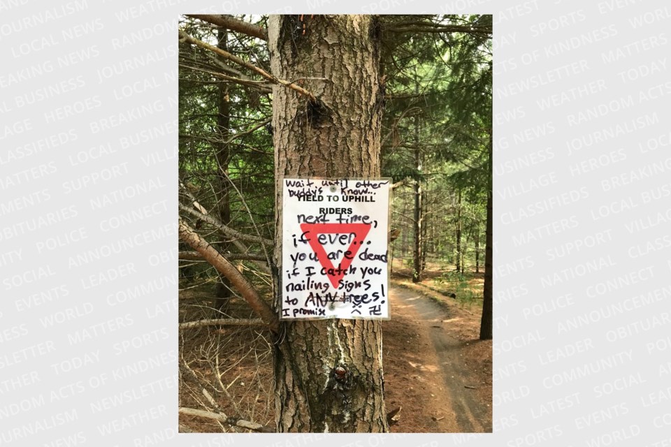 Guelph Lake Trail signs vandalized with threatening language