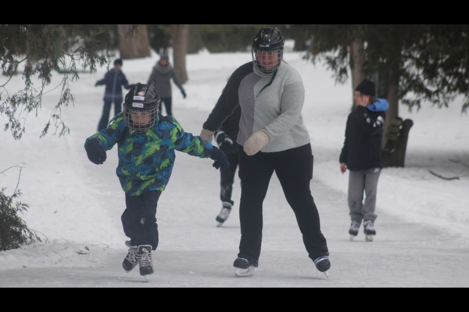 The skating path at Riverside Park was packed with skaters of all ages Saturday afternoon, and into the early evening.