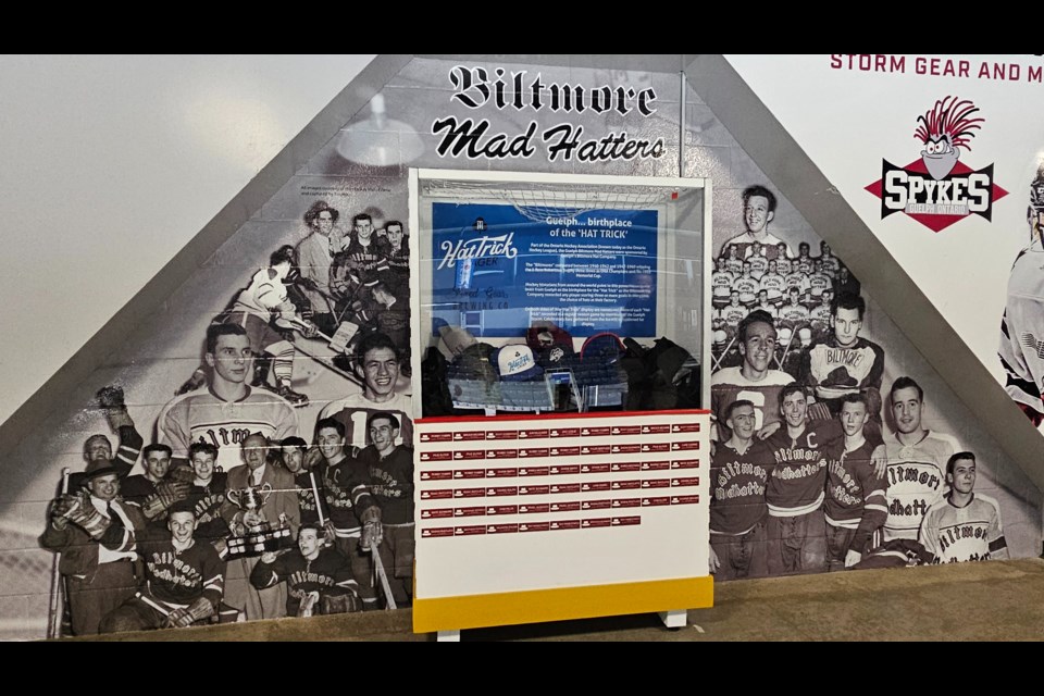 You can find the Guelph Storm hat-trick display in the north end concourse of the Sleeman Centre.