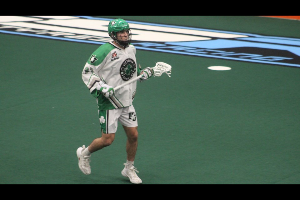 Guelph's Trent DiCicco, seen here competing at the 2024 Mann Cup with the Victoria Shamrocks, is considered a top prospect in the National Lacrosse League Draft on Sunday.