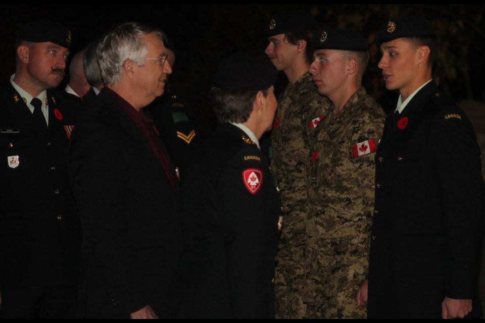 Guelph MP Lloyd Longfield joins in on the inspection.