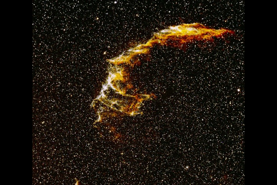 Processed image of Veil Nebula.