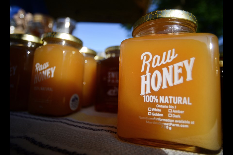 Honey from Martin's Sweet Farm at the Rockwood Farmers' Market. Tony Saxon/GuelphToday