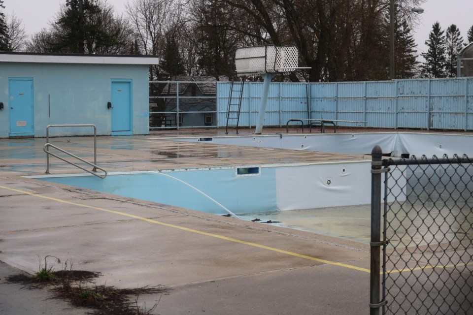 The diving board to the pool is now closed off.