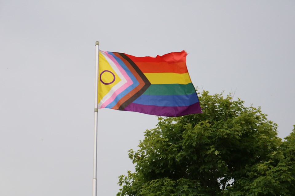 A progressive Pride flag is currently being flown on the community flag pole outside of town hall.