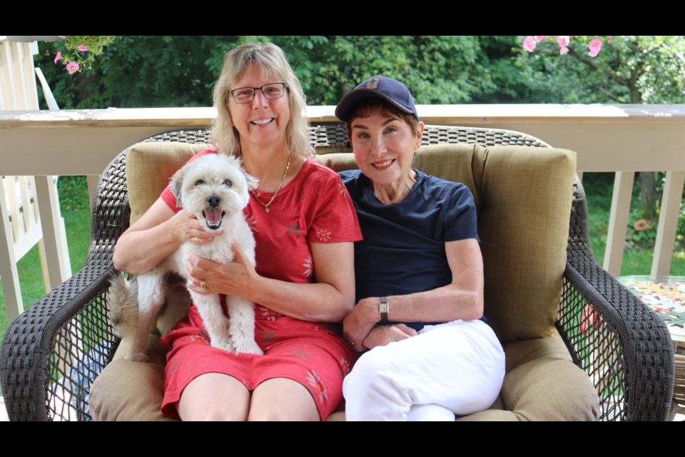 Erin Refugee Action volunteers Deney Delfosse, Susann Palmiere and Pepper the dog. 