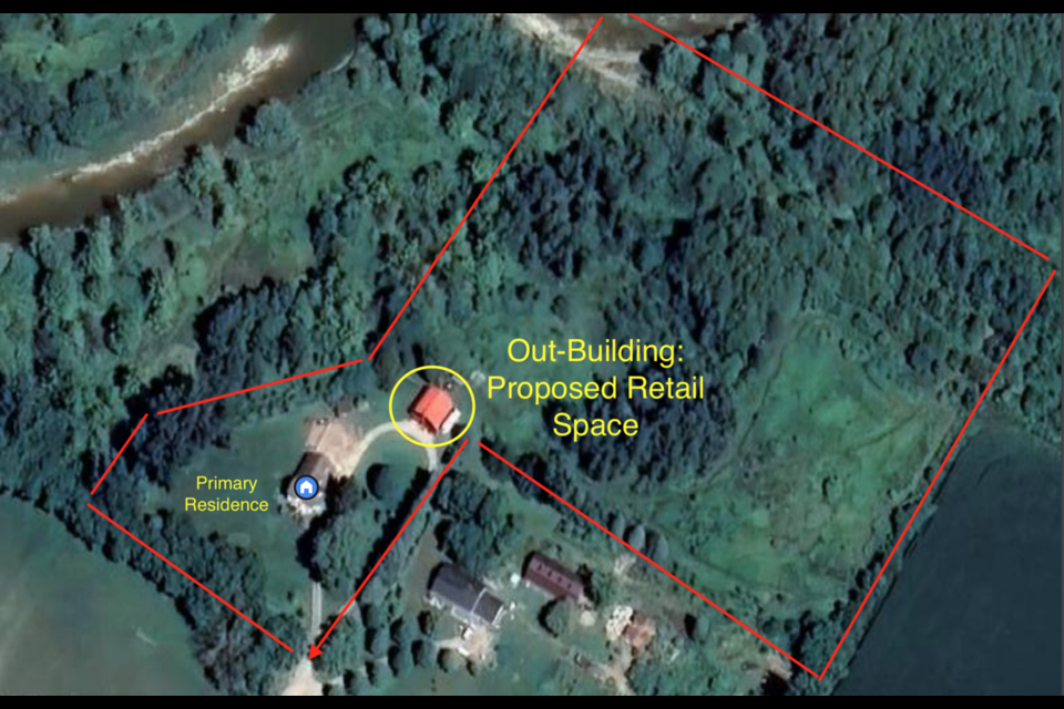 A birdseye view of the proposed retail area and hobby barn.