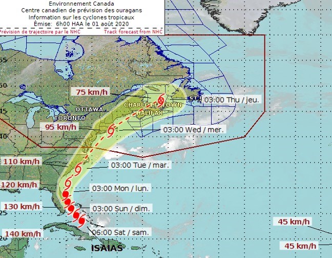 Hurricane Isaias on track for eastern Canada - CityNews Halifax