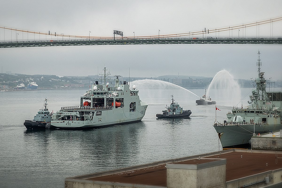 Ceremony Celebrates Delivery Of HMCS Harry DeWolf 9 Photos Photo   073120 Harry Dewolf Hdw Water Cannons 31 July 2020 ;w=1200;h=800;mode=crop