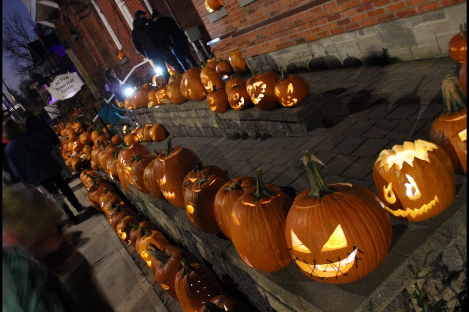 The Acton Pumpkin Promenade featured over 500 carved pumpkins from local residents that were displayed last night at the Acton Town Hall Centre.