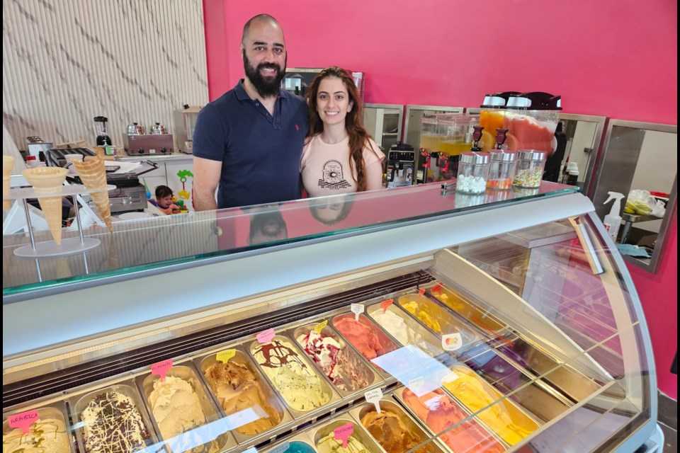 Daniel and Lara Rizk have opened Divino. The Guelph Street shop offers 18 types of gelato each day.