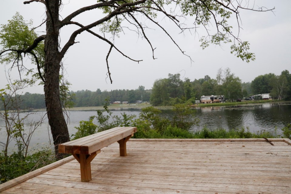 The lookout over Fairy Lake at one end of the trail near Acton's Birchway Place.